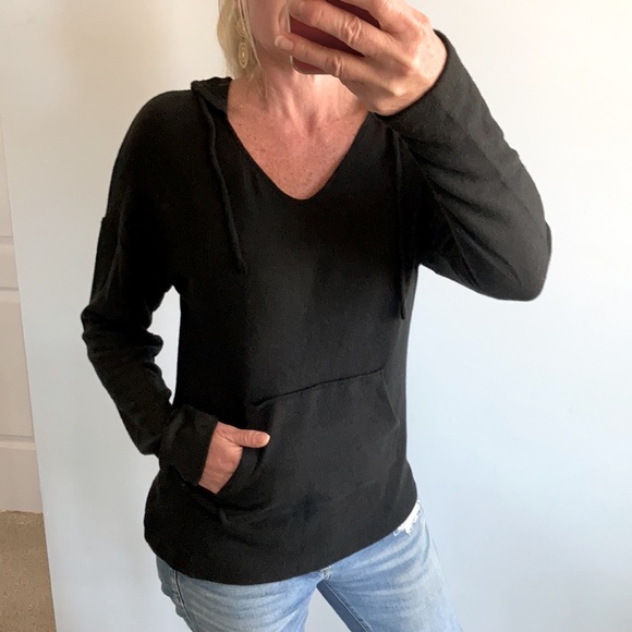 Basic Black, Brushed Hacci Hooded Top - Picture 2 of 9